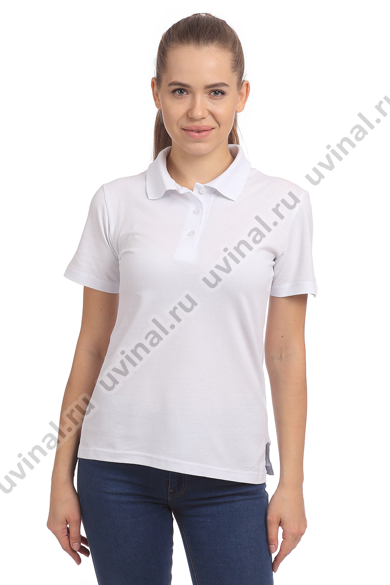 фото Белая рубашка Поло женская на пуговицах от магазина Ювинал