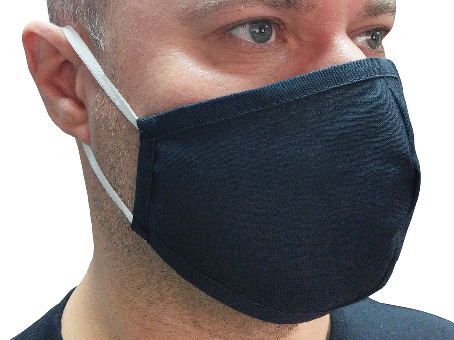 Черная защитная маска для лица из ткани  от производителя оптом и .