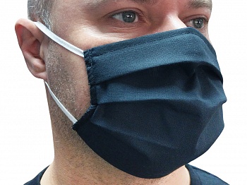Черная защитная маска для лица из ткани, прямоугольная