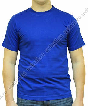 Ярко-синяя (васильковая) футболка плотностью 155-160 г/кв.м.