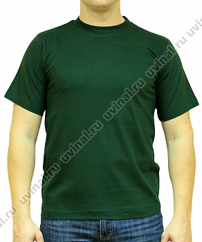 Темно-зеленая футболка плотностью 155-160 г/кв.м.
