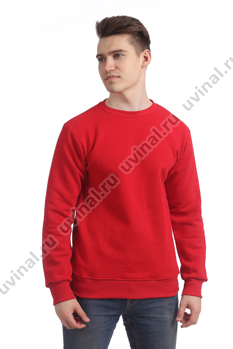 фото Красная толстовка без капюшона (свитшот) пл. 340 г/кв.м. от магазина Ювинал