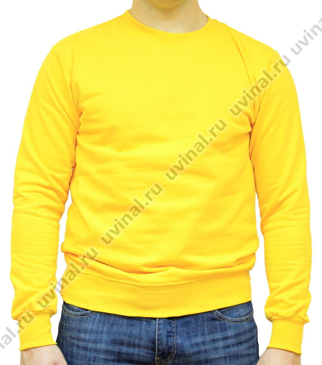 фото Желтая толстовка без капюшона (свитшот) пл. 260 г/кв.м. от магазина Ювинал