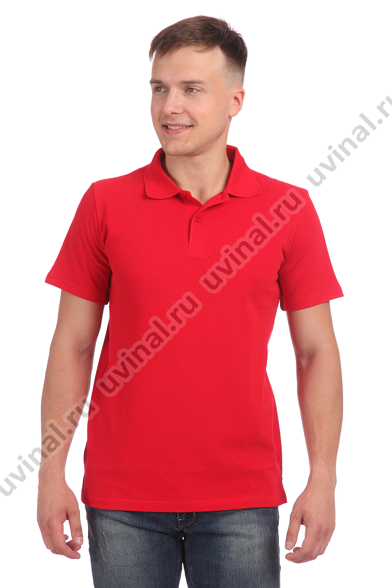 фото Красная рубашка Поло унисекс от магазина Ювинал