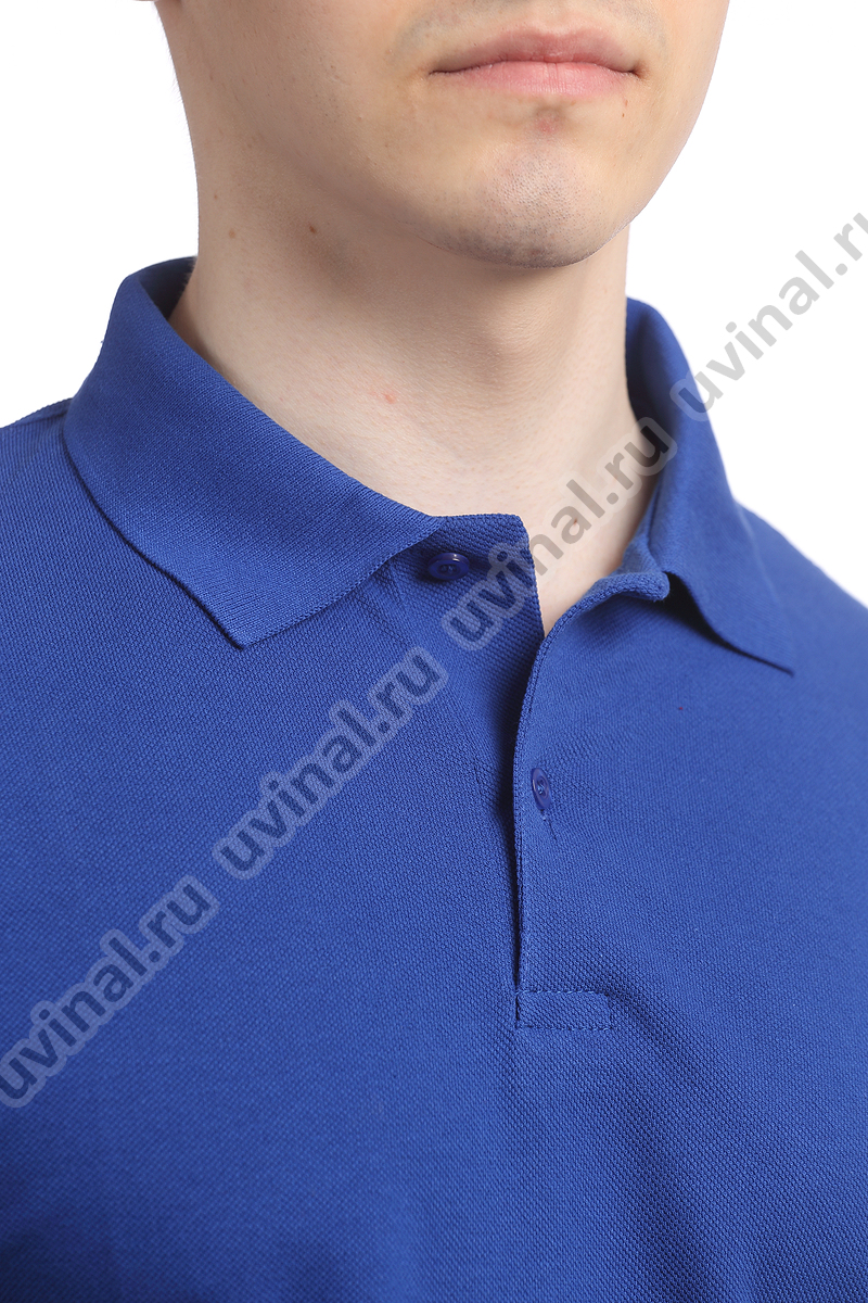 фото Ярко-синяя (васильковая) рубашка Поло с длинным рукавом от магазина Ювинал