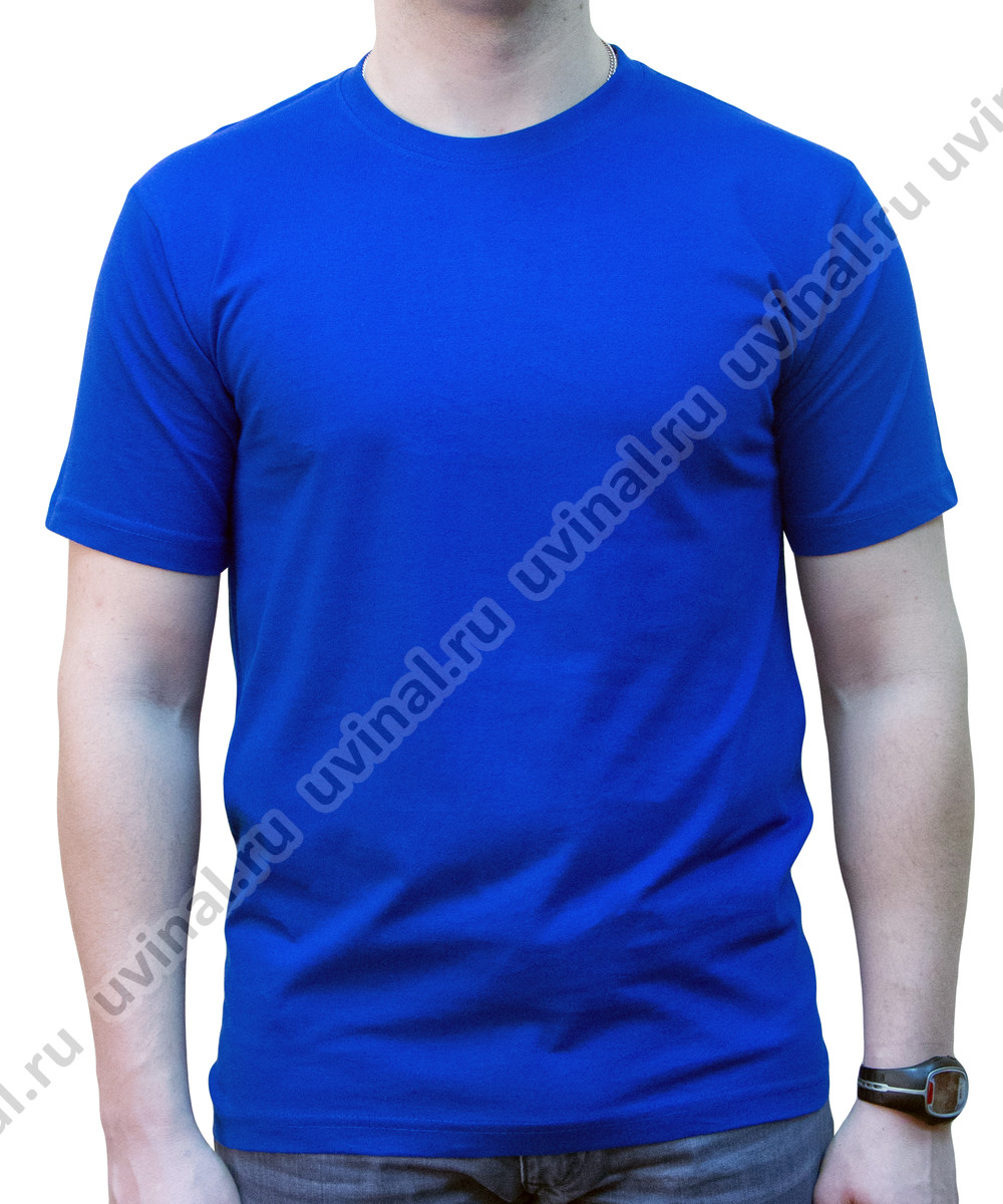 фото Ярко-синяя (васильковая) футболка плотностью 170-175 г/кв.м. от магазина Ювинал