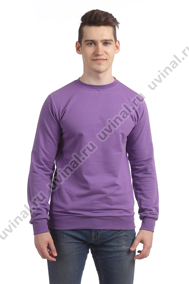 фото Фиолетовая толстовка без капюшона (свитшот) пл. 260 г/кв.м. от магазина Ювинал