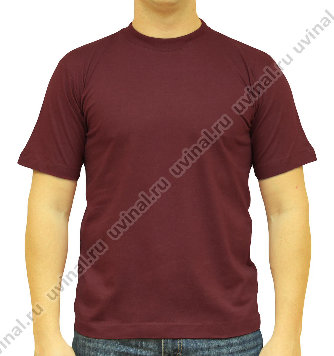 фото Бордовая футболка плотностью 160 г/кв.м. от магазина Ювинал