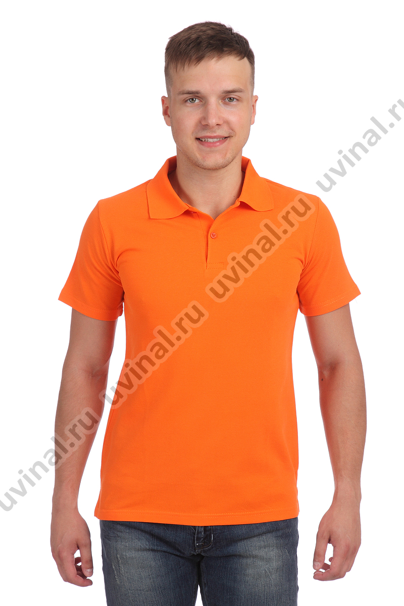 фото Оранжевая рубашка Поло унисекс от магазина Ювинал