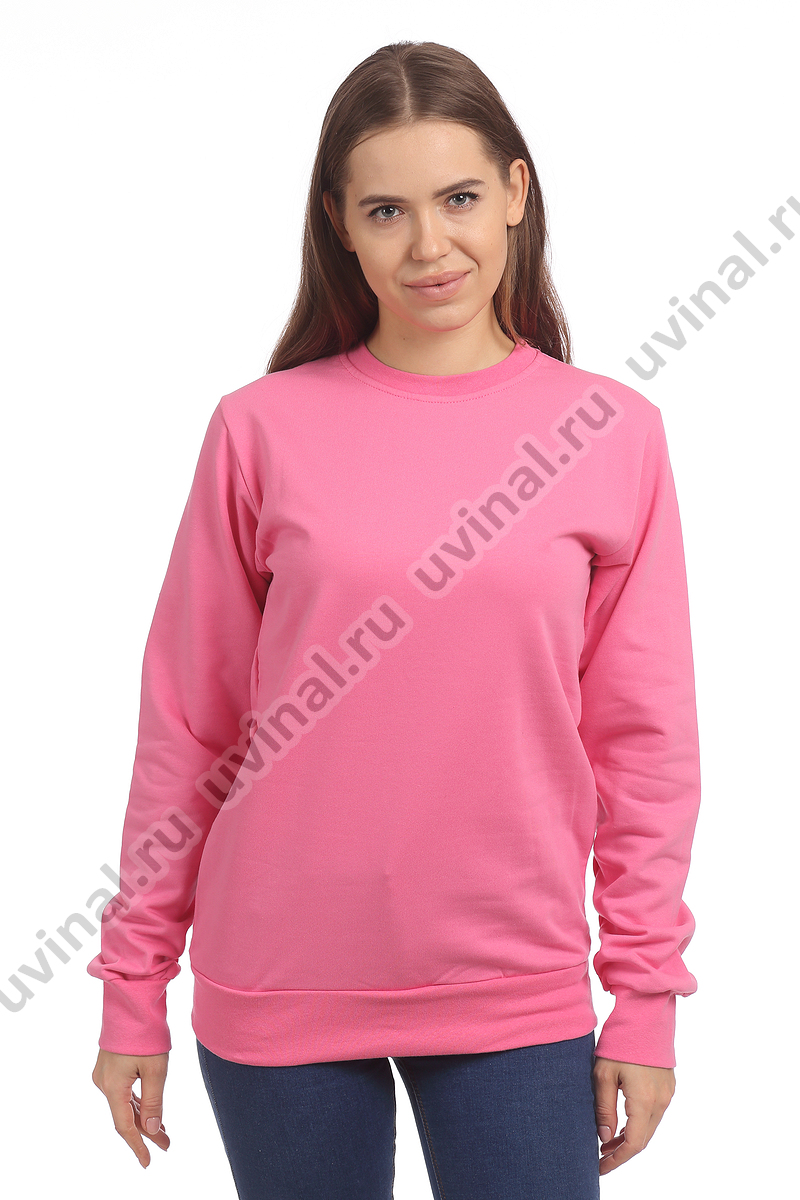 фото Розовая толстовка без капюшона (свитшот) пл. 260 г/кв.м. от магазина Ювинал