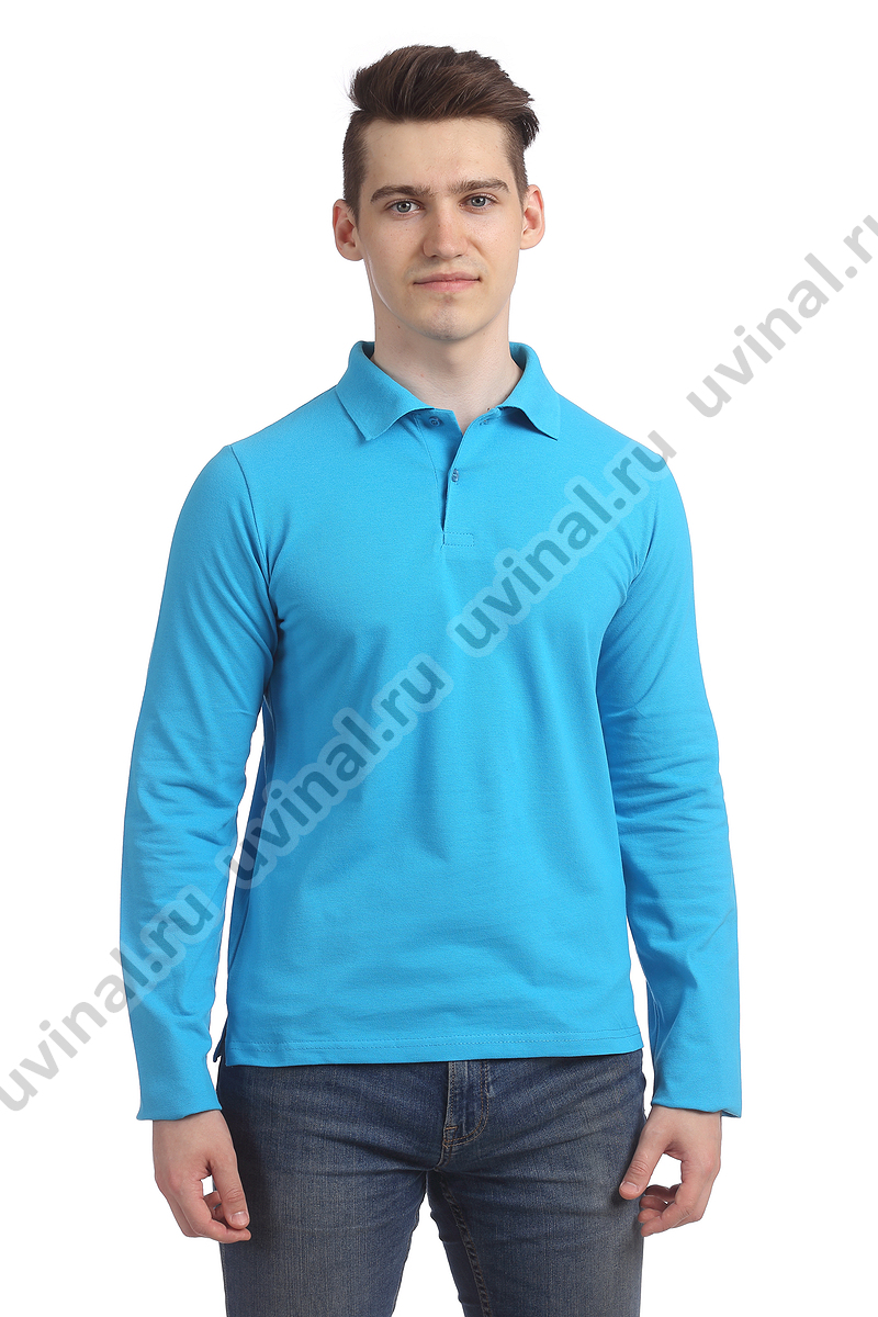 фото Бирюзовая рубашка Поло с длинным рукавом от магазина Ювинал