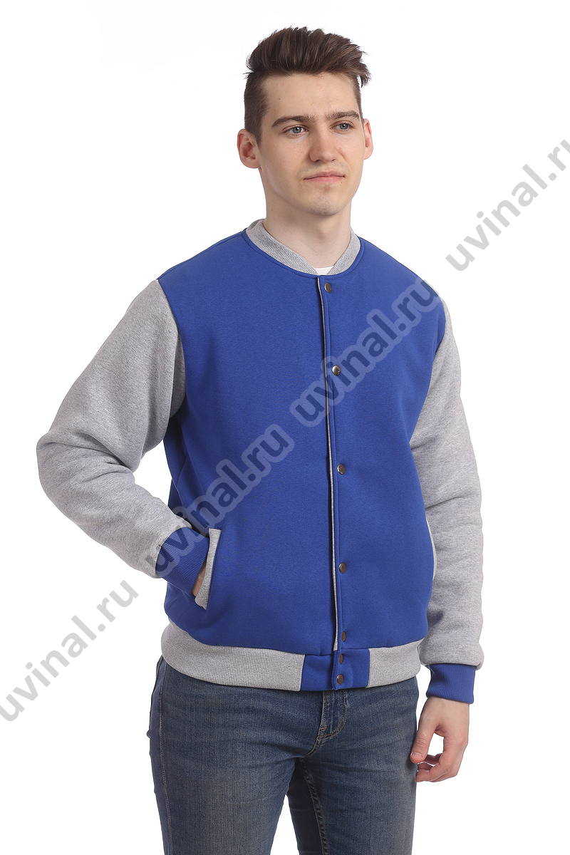 фото Ярко-синяя толстовка (колледж-куртка) Бомбер от магазина Ювинал