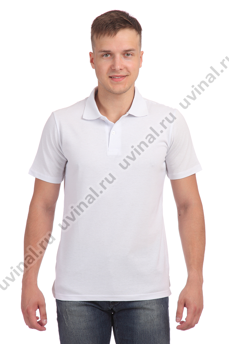 фото Белая рубашка Поло унисекс от магазина Ювинал