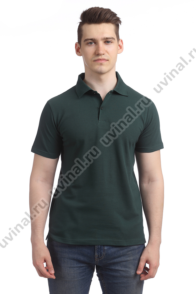 фото Темно-зеленая рубашка Поло унисекс от магазина Ювинал