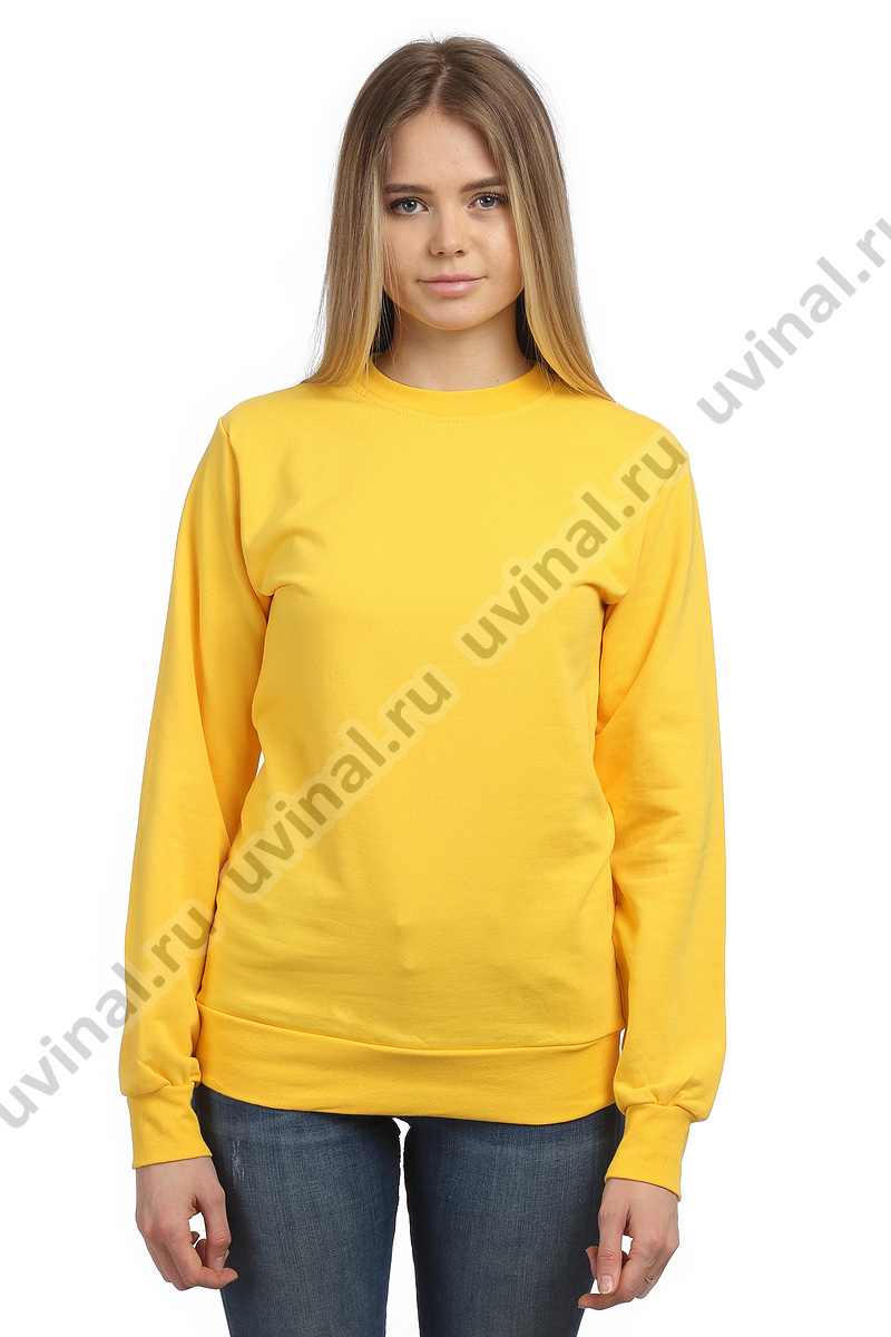 фото Желтая толстовка без капюшона (свитшот) пл. 240-260 г/кв.м. от магазина Ювинал