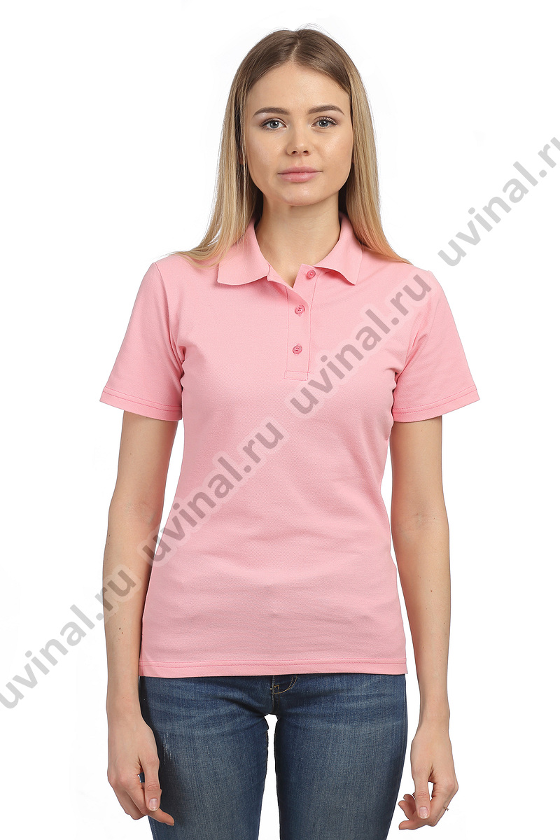 фото Розовая рубашка Поло женская на пуговицах от магазина Ювинал