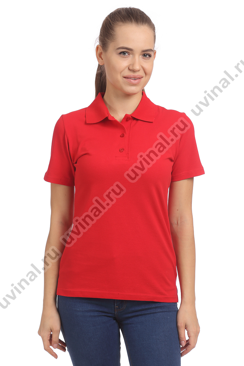 фото Красная рубашка Поло женская на пуговицах от магазина Ювинал