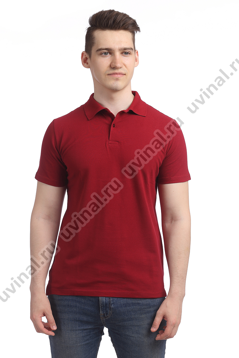 фото Бордовая (тёмно-красная) рубашка Поло унисекс от магазина Ювинал