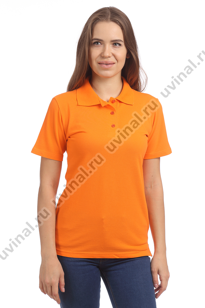фото Оранжевая рубашка Поло женская на пуговицах от магазина Ювинал