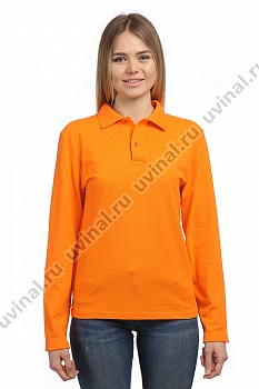 Оранжевая рубашка Поло с длинным рукавом