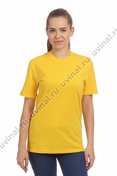 Желтая футболка плотностью 170-175 г/кв.м. (Россия)