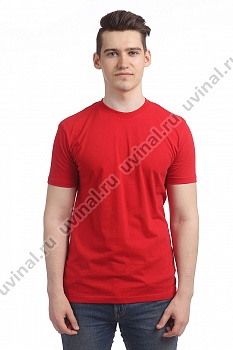 Красная футболка плотностью 170 г/кв.м. (Россия)