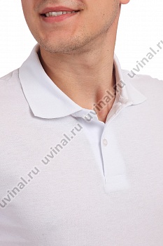 Белая рубашка Поло с длинным рукавом