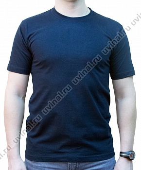 Темно-синяя футболка плотностью 170-175 г/кв.м.