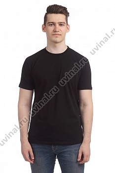 Черная футболка плотностью 170 г/кв.м. (Россия)