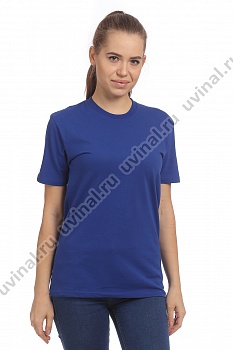 Ярко-синяя (васильковая) футболка плотностью 170-175 г/кв.м. (Россия)