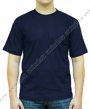 Темно-синяя футболка плотностью 155-160 г/кв.м.