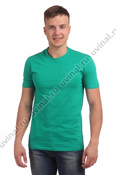 Зеленая (бенеттон) футболка плотностью 170 г/кв.м. (Россия)