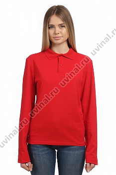 Красная рубашка Поло с длинным рукавом