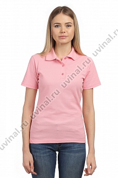Розовая рубашка Поло женская на пуговицах