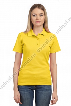 Желтая рубашка Поло женская на пуговицах