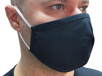 Черная защитная маска для лица из ткани