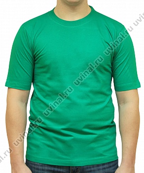 Зеленая (бенеттон) футболка плотностью 155-160 г/кв.м.