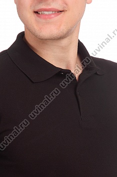 Черная рубашка Поло с длинным рукавом