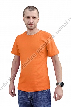 Оранжевая футболка плотностью 155-160 г/кв.м. (Россия)